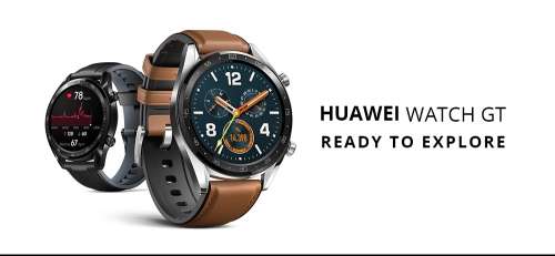 ***NEW AND SEALED*** Huawei Watch GT - Stainless Steel Colour & Saddle Brown Strap