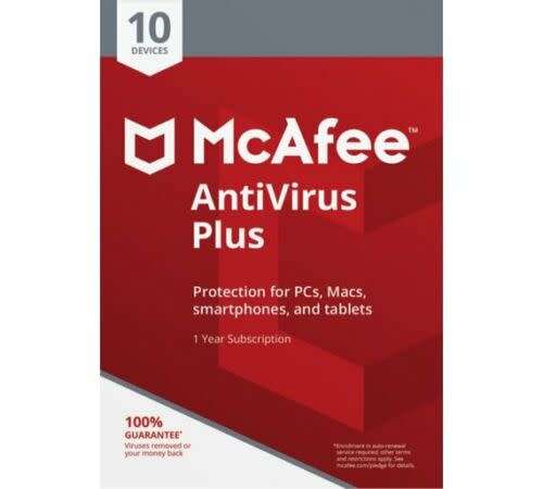 McAfee Antivirus PLUS 2020 - 1 year - 10 Devices