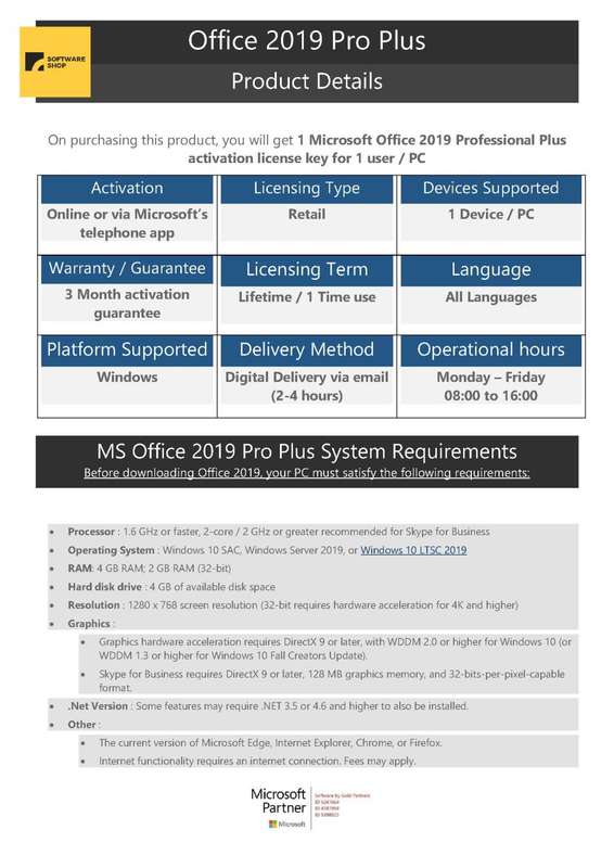 SALE | Microsoft Office 2019 Professional Plus | Lifetime License | Single Activation