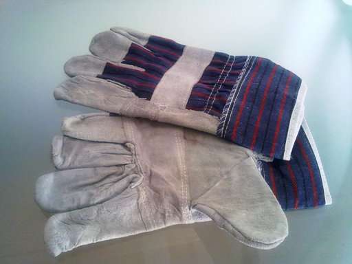 Chrome Leather Candy Stripe Gloves