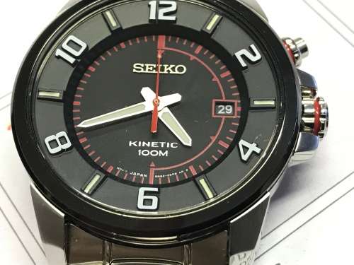 SEIKO-MEN-039-S-KINETIC-SILVER-TONE-SS-DRESS-WATCH-BLACK-DIAL-DATE-SKA553  SEIKO-375-MEN-039-S-