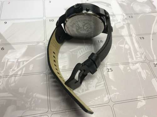 Diesel Little Daddy Black Dial Stainless Steel Leather Quartz Men's Watch DZ7292