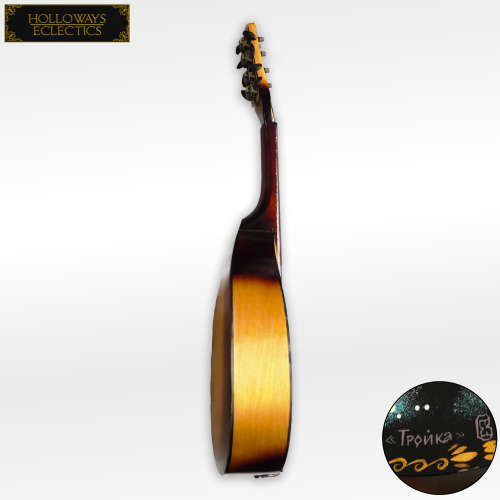 Vintage Soviet Russian Three Horses Hand Painted 8 String Mandolin