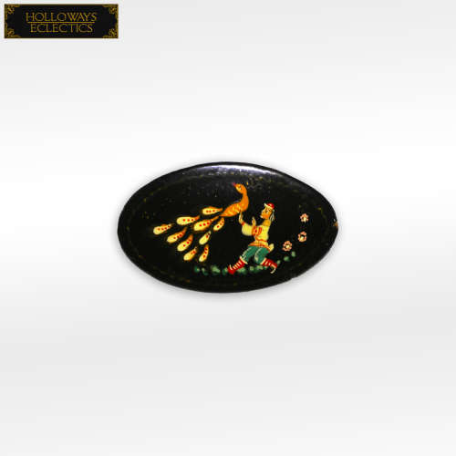 Russian Black Lacquer Firebird Brooch