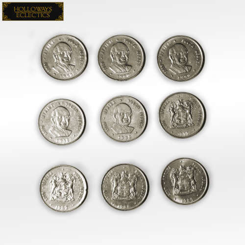 Old R1 50 Cent 20 Cent 10 Cent And 5 Cent South African Coins