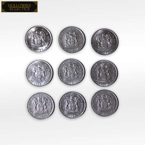 Old R1 50 Cent 20 Cent 10 Cent And 5 Cent South African Coins
