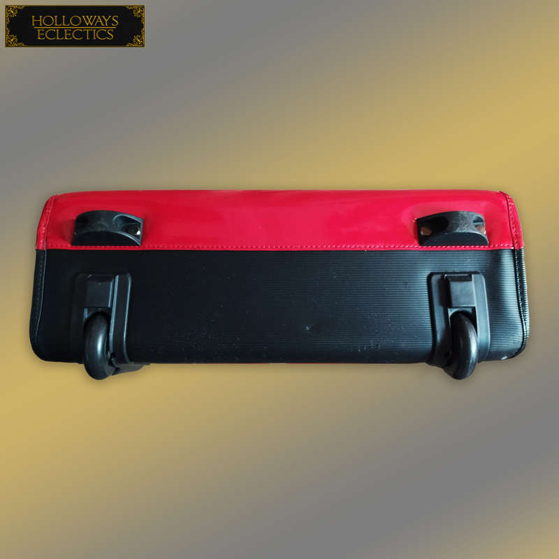 Red Leather Laptop Trolly Bag
