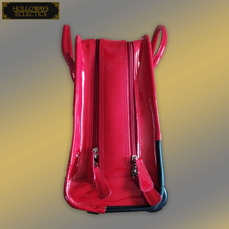 Red Leather Laptop Trolly Bag