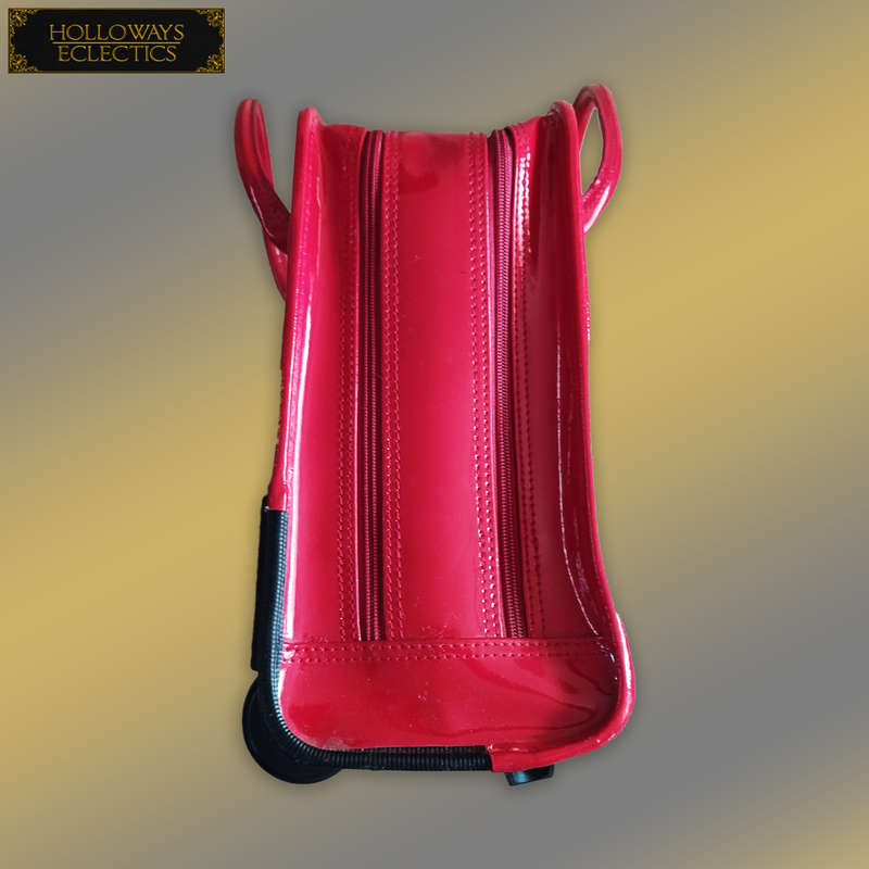 Red Leather Laptop Trolly Bag