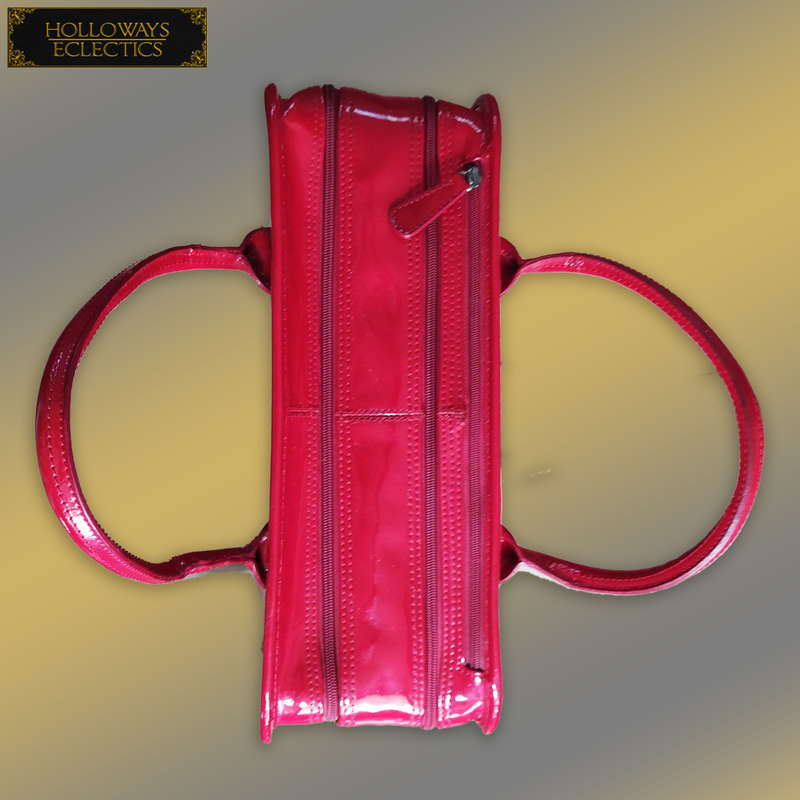 Red Leather Laptop Trolly Bag
