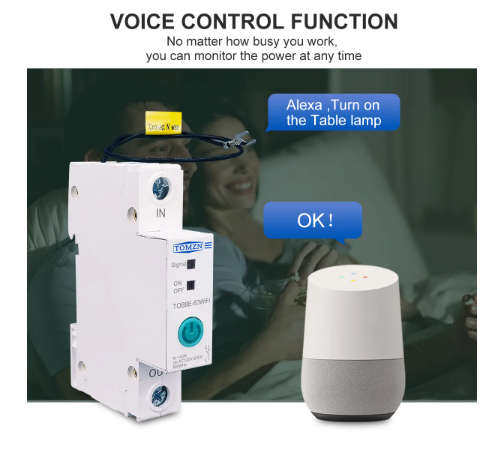 63A Din Rail WIFI Circuit Breaker Smart Switch Remote Control by Ewelink APP for Smart Home 18mm 63A