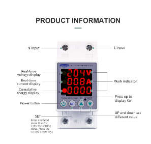 Adjustable Over Voltage Current and Under Voltage Protective Device Protector Din