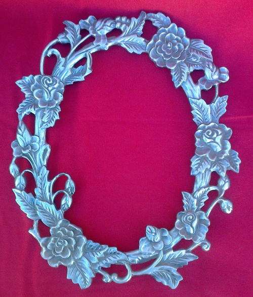 VERY ORNATE OBLONG SHAPE METAL PICTURE FRAME