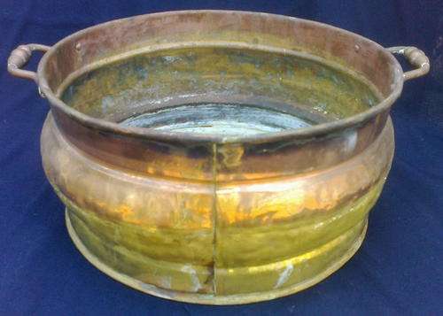 VERY UNUSUAL BRASS AND COPPER BOWL/PLANTER!