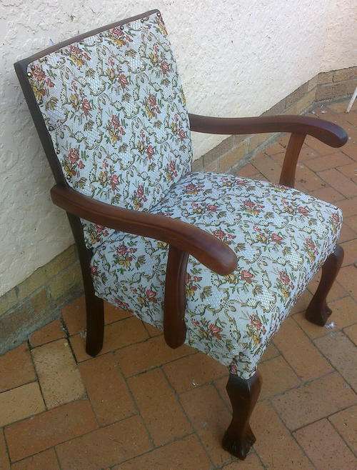 Very old BALL & CLAW SOLID TEAK? ARMCHAIR (see guarantee offered).