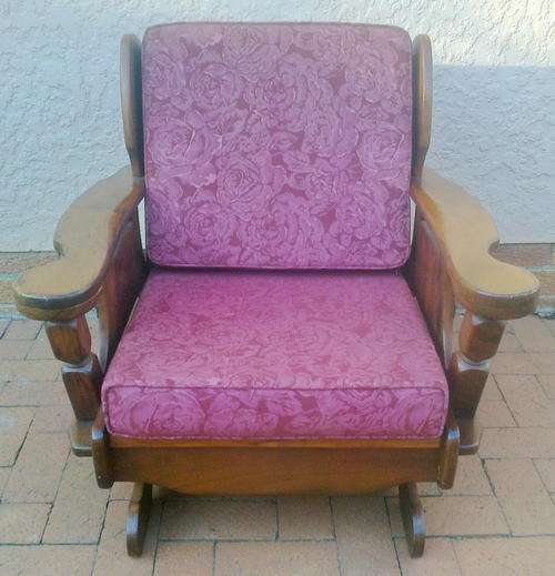 BARGAIN!! Old solid IMBUIA? OCCASIONAL ROCKING ARMCHAIR (See guarantee).