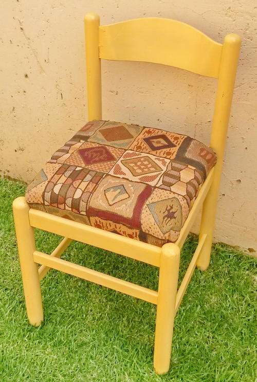 Modernized old BEECHWOOD HIGHBACK CHAIR. See guarantee.