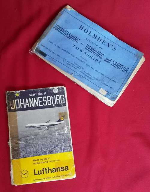 Vintage map and map book of Johannesburg