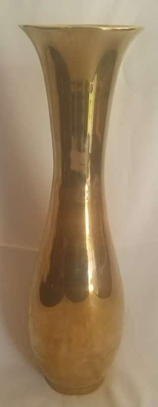 Vintage tallish fluted brass vase