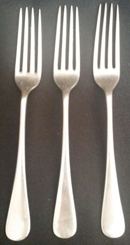 3 x vintage "Mappin & Webb" silver plated dinner forks #4