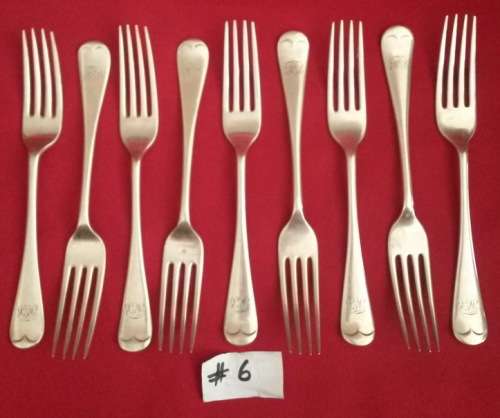Set of 9 x vintage EPNS dinner forks #6