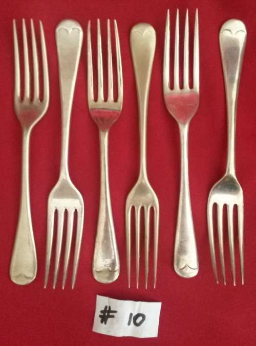 6 x vintage EPNS dinner forks #10