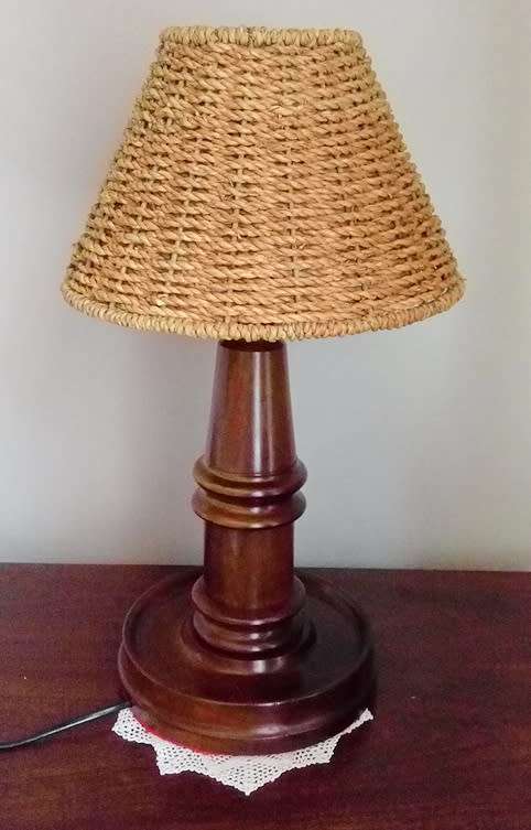 Lovely vintage wooden (Stinkwood?) table lamp
