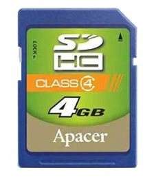 Apacer SDHC  Class 4 High Speed 4Gb SD Memory Card - Professional Series