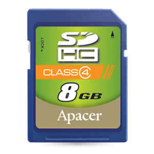 Apacer SDHC  Class 4 High Speed 8Gb SD Memory Card - Professional Series