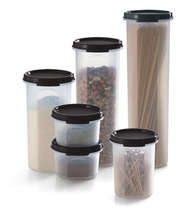 Tupperware round  space saver set (6) Round 2 x 200ML, 440ML, 650ML, 890ML & 1.1L BLACK. AQUA. PURPL