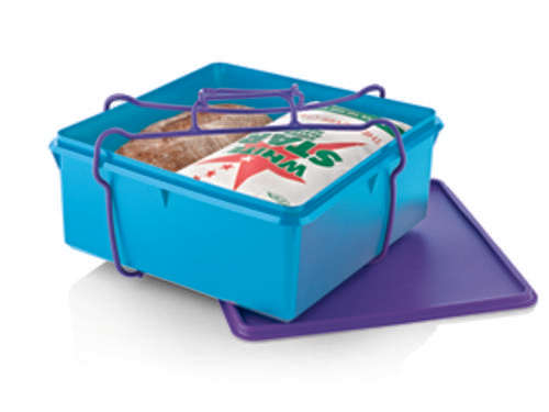 Tupperware Square Keeper and Handle 10.8l HALF PRICE ALSO AVAILABLE IN INDIGO WITH RED LID