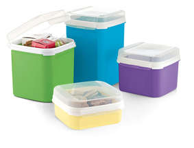 Tupperware Signature Line Set (3) 1 x yellow & 2 x purple