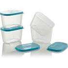 Tupperware Fridge Mate Set (300ml x 4) Pink & Orange lids