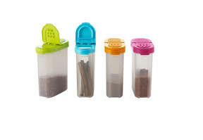 Tupperware  Spice Space Saver Set (250ml x 4) MARGARITA AND ORANGE LIDS