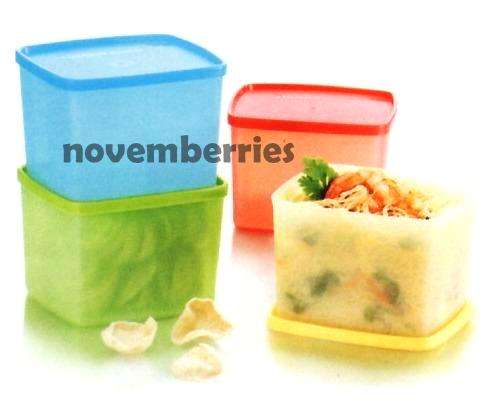 Tupperware large square rounds (800ml x 2)RED & GREEN