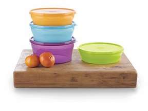 Tupperware stack a bowl set (1.9L; 1.4L & 2 x 1L) COLOURFULL USEFULL & HALF PRICE