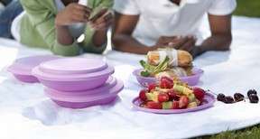 Tupperware favourite double plates ( 700ml x 2) NEW COLOUR PURPLE -PERFECT FOR PICNICS