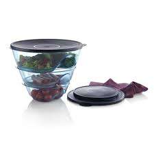 Tupperware Stack n serve Set 3  Acrylic bowls with lids NEW TEAL COLOUR, STUNNING