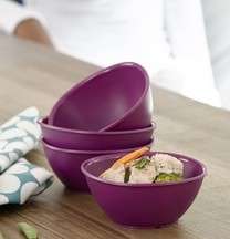 Tupperware Legacy Bowls (400ml x 4) PURPLE