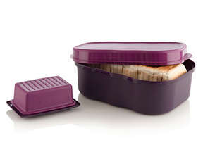 Tupperware Butter Dish PURPLE & Bread Server