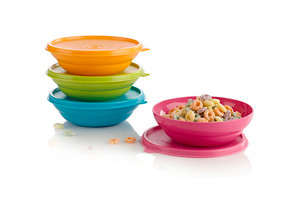 Tupperware Legacy Bowls (480ml x 4) Microwaveable NEW BRIGHT COLOURS