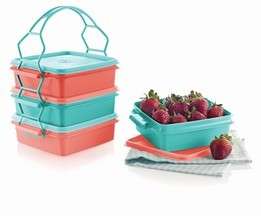 Tupperware Snack  Tower with handle (850ml x 4) NEW COLOURS