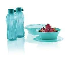 Tupperware Outdoor Dining Bowl Set (600ml x 2,  & 2 Eco bottles 500ml x 2)