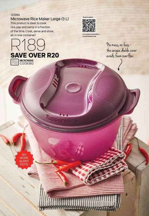 Tupperware Microwave Rice Maker LARGE 3L