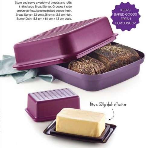 Tupperware Butter Dish PURPLE & Bread Server