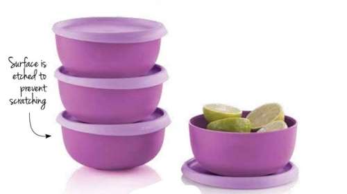 Tupperware Blossom Bowl Set(4 x 550ML) purple