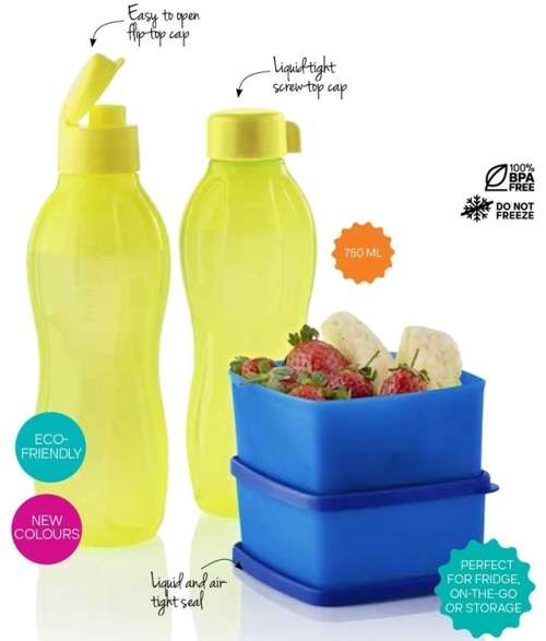 Tupperware small square rounds (400ml x 2)