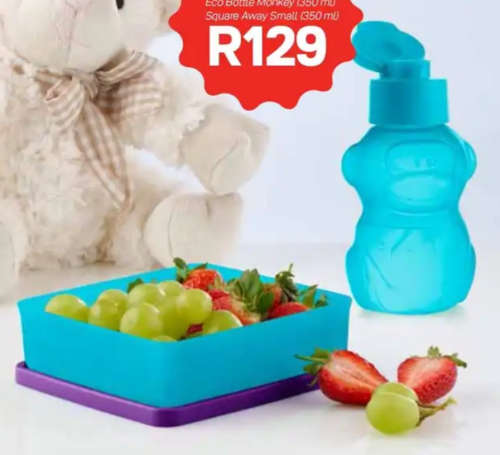 Tupperware Penguin or  Monkey lunch Set (lunch box & 350ml flip cap bottle)