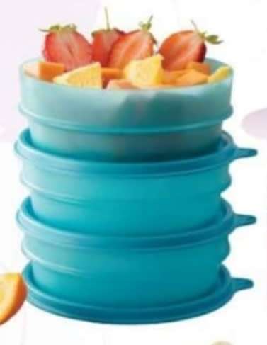 Tupperware  Stacking Bowls (500ml x 3) AQUA BLUE