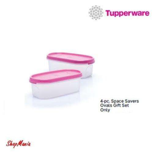 Tupperware Space Saver Oval 1(500ml x 2) BLACK, AQUA, PURPLE, ORANGE WITHFLIP CAP